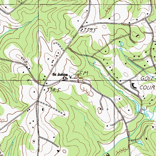 Topographic Map of Saint Johns School (historical), SC