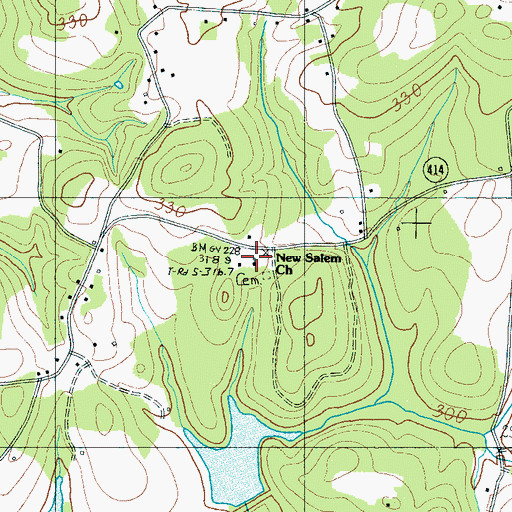 Topographic Map of Salem School (historical), SC