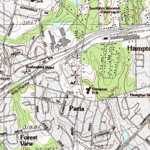 Topographic Map of Shady Creek, SC