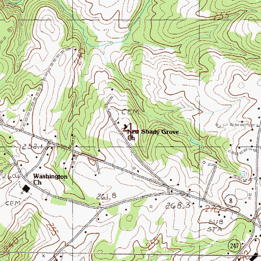 Topographic Map of Shady Grove School (historical), SC