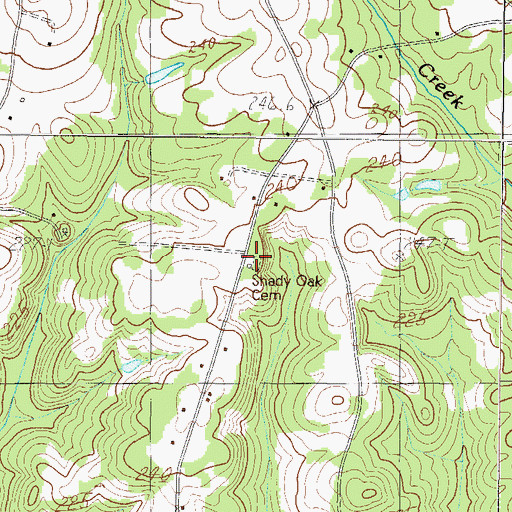 Topographic Map of Shady Oak Cemetery, SC