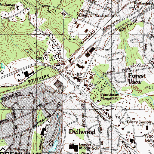 Topographic Map of Shriners Hospital, SC