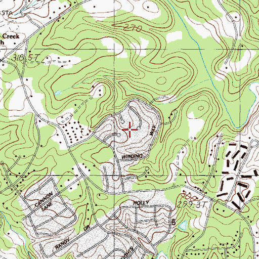 Topographic Map of Peppertree, SC