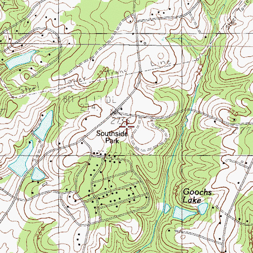 Topographic Map of Southside Park, SC