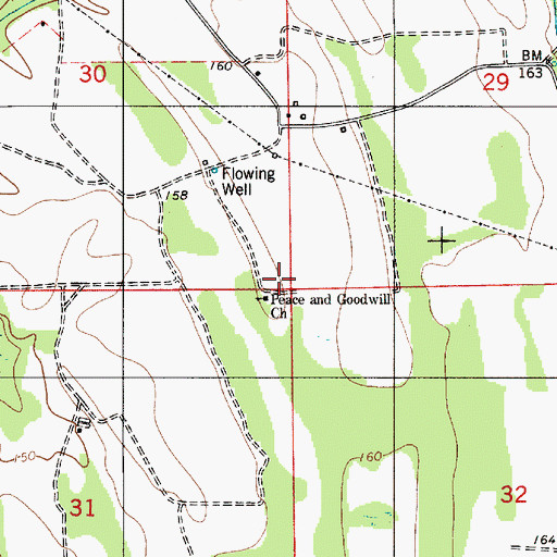 Topographic Map of Peace and Goodwill Church, AL