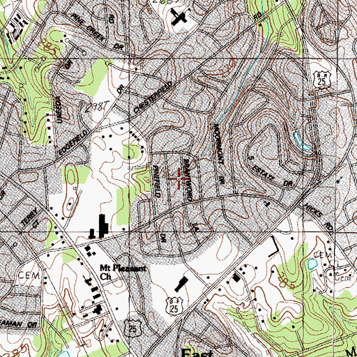 Topographic Map of South Forest Estates, SC
