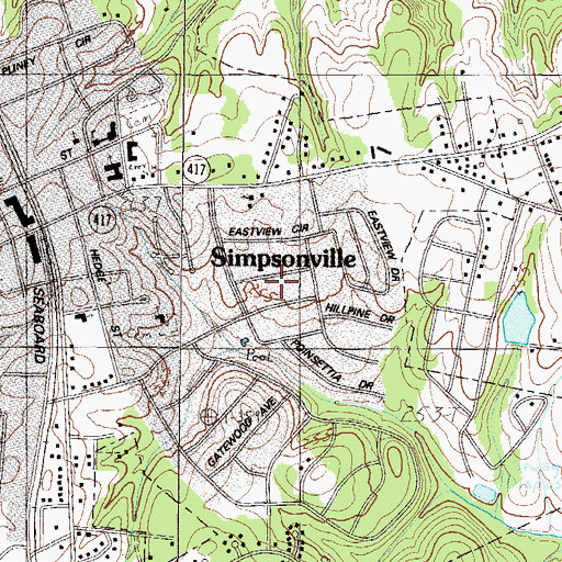 Topographic Map of The Cedars, SC
