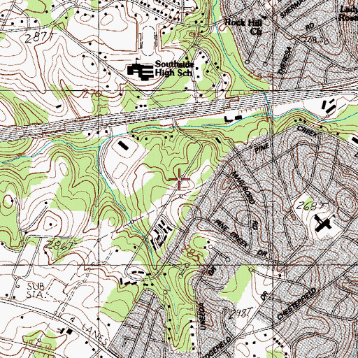 Topographic Map of The Highlands, SC