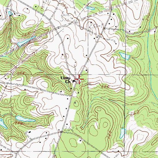 Topographic Map of Unity Cemetery, SC
