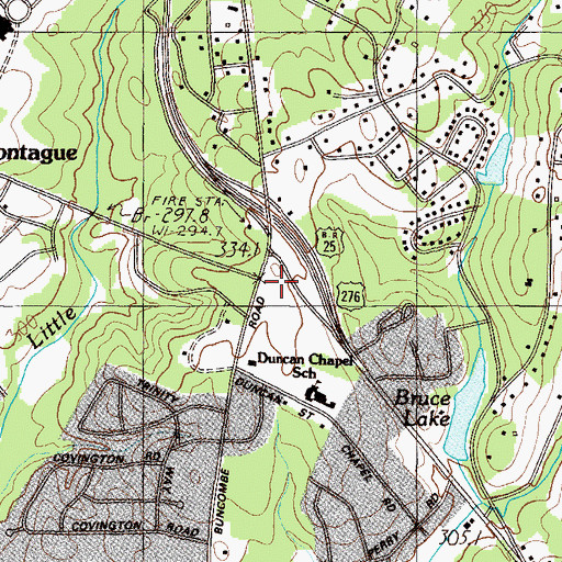 Topographic Map of University Square Shopping Center, SC