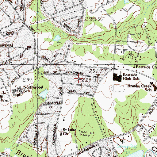 Topographic Map of Walden Pond, SC