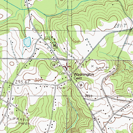 Topographic Map of Washington Baptist Church, SC