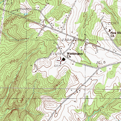 Topographic Map of Washington Cemetery, SC