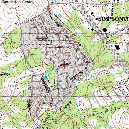 Topographic Map of Westwood, SC
