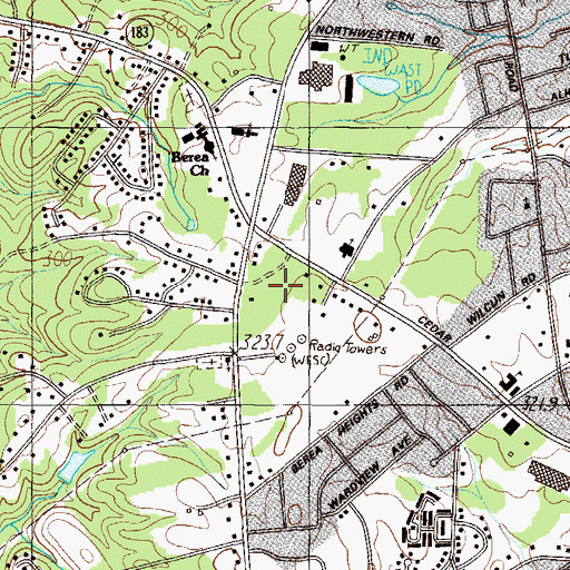 Topographic Map of Westwood Shopping Center, SC