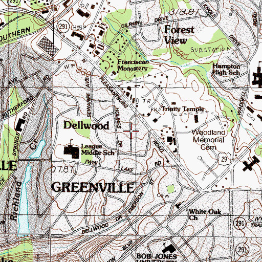 Topographic Map of White Oak, SC