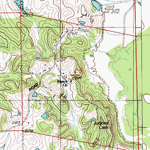 Topographic Map of Peace Church, AL