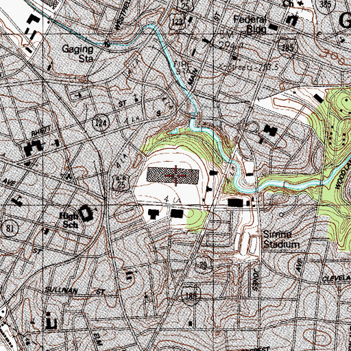 Topographic Map of Bell Tower Shopping Center, SC