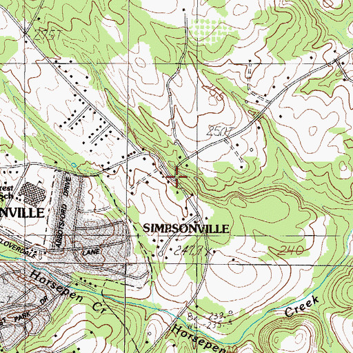 Topographic Map of Bellingham, SC