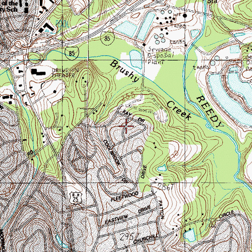 Topographic Map of Belmont Heights, SC