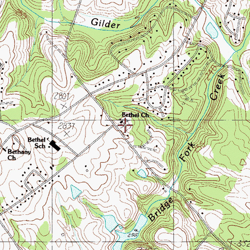 Topographic Map of Bethel Cemetery, SC