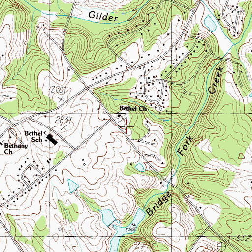 Topographic Map of Bethel School (historical), SC