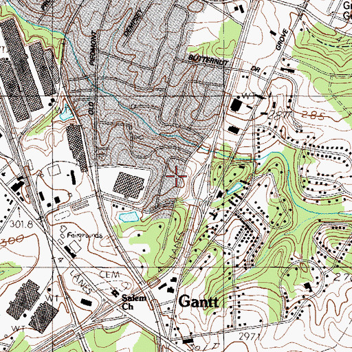 Topographic Map of Biltmore, SC