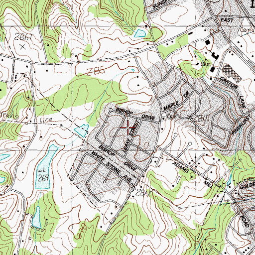 Topographic Map of Bishop Heights, SC
