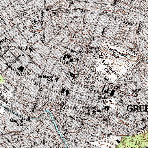 Topographic Map of Buncombe Street United Methodist Church, SC