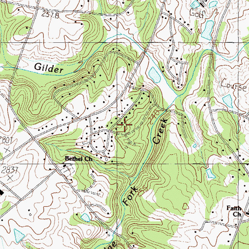 Topographic Map of Camelot, SC