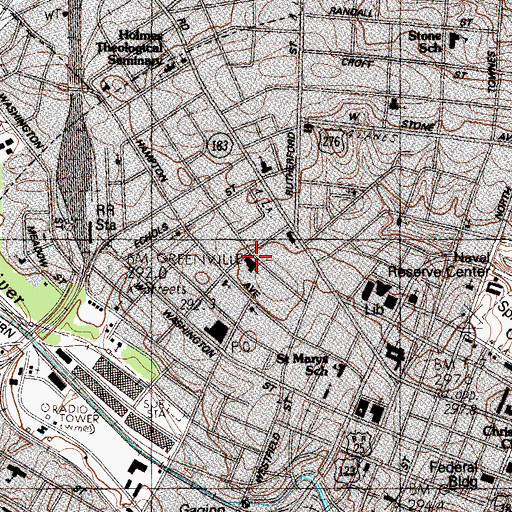Topographic Map of Central Baptist Church, SC