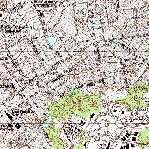 Topographic Map of College Heights, SC