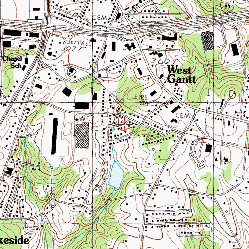 Topographic Map of Cutler Ridge, SC