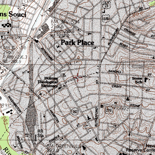 Topographic Map of David Street Baptist Church (historical), SC