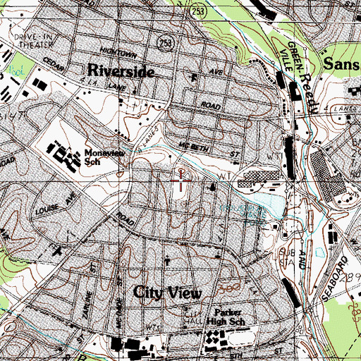 Topographic Map of Dunean Park, SC
