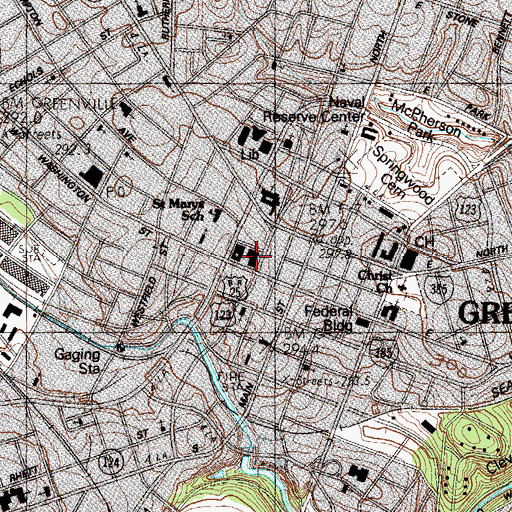 Topographic Map of First Presbyterian Church, SC
