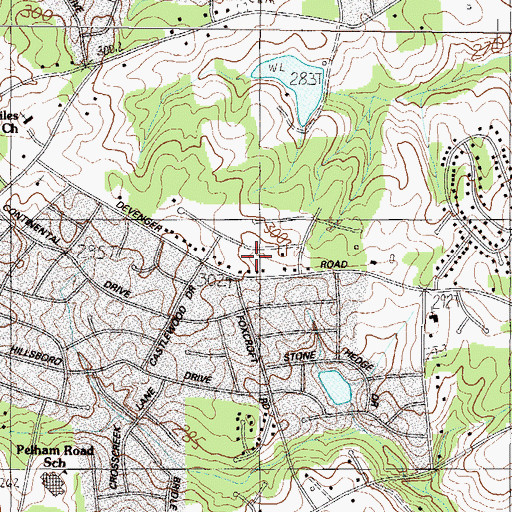 Topographic Map of Foxcroft, SC