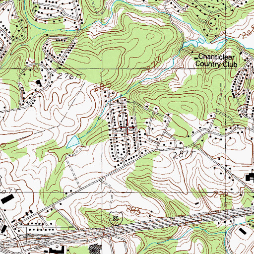 Topographic Map of Glendale, SC