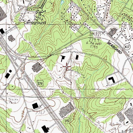 Topographic Map of Golden Strip Industrial Park, SC