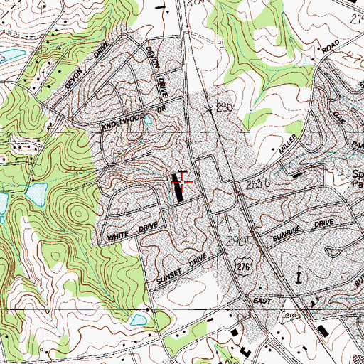 Topographic Map of Golden Strip Shopping Center, SC