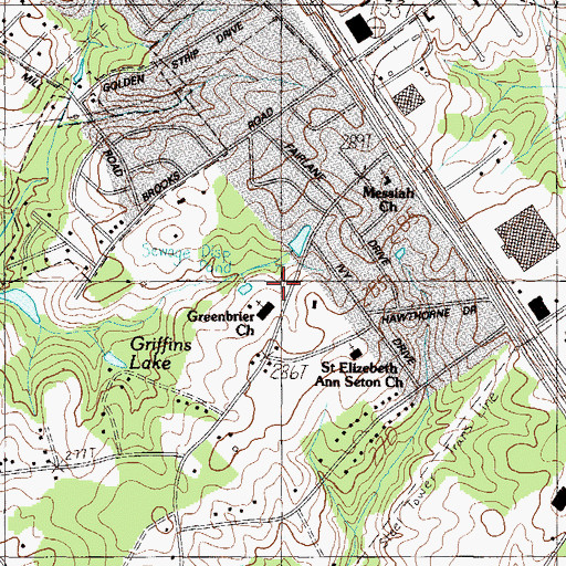 Topographic Map of Greenbrier Elementary School, SC