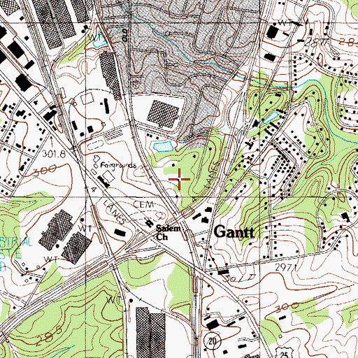 Topographic Map of Greenview Elementary School, SC