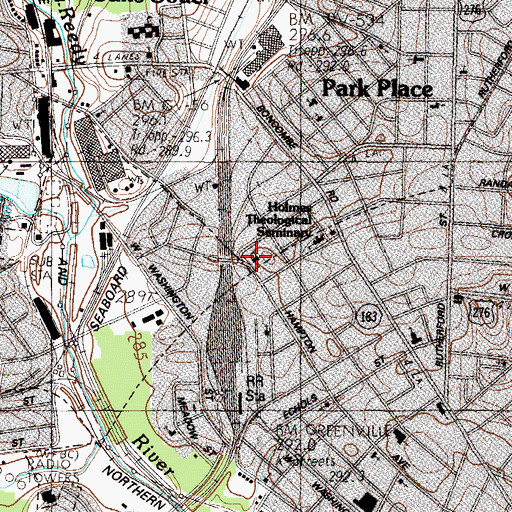 Topographic Map of Hampton Avenue Baptist Church, SC