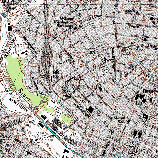 Topographic Map of Hampton Avenue Church of Christ, SC