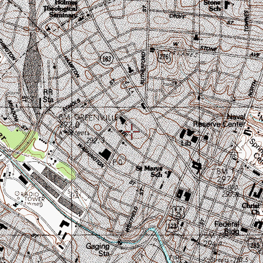 Topographic Map of Hampton-Pinckney Historic District, SC
