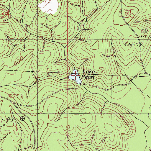 Topographic Map of Lake Pearl, AL