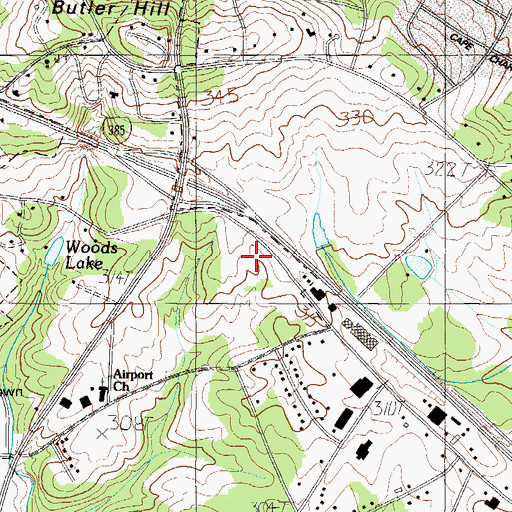 Topographic Map of Haywood Mall Shopping Center, SC