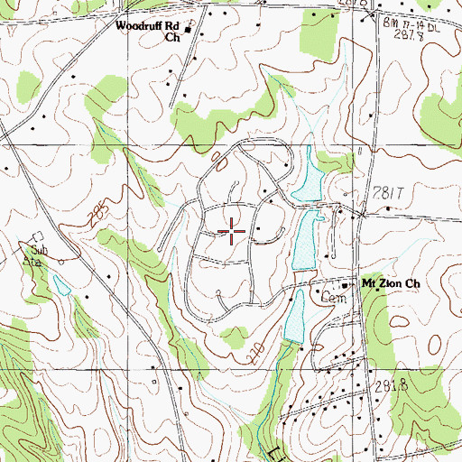 Topographic Map of Heritage Lakes, SC