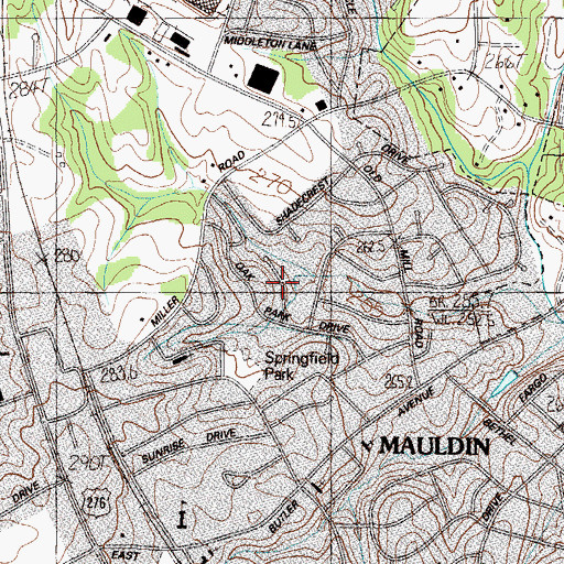 Topographic Map of Hillsborough, SC