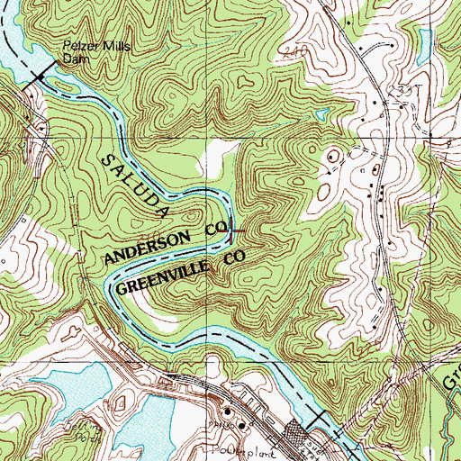 Topographic Map of Hollands Ford, SC